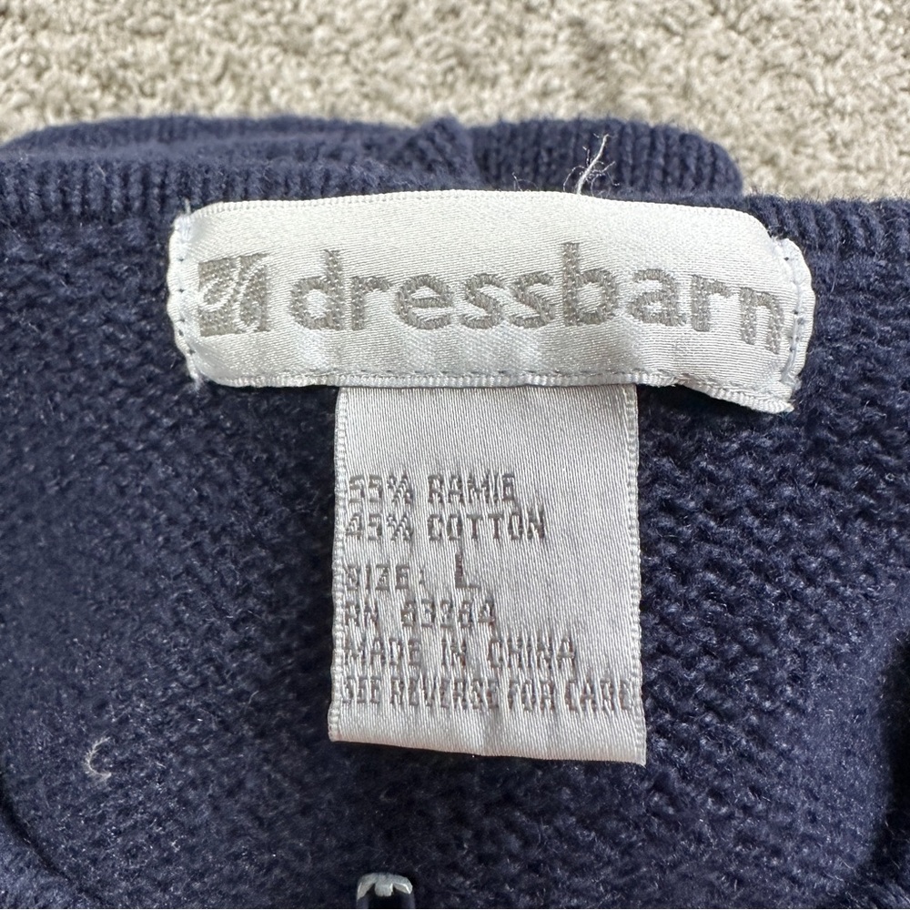 Dressbarn Fall Leaves Patchwork Knot Sweater Card… - image 8